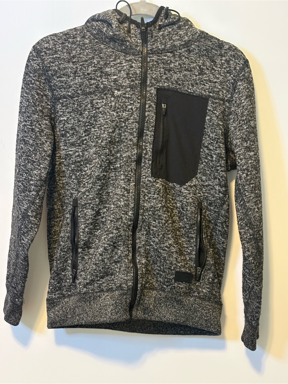 Abercrombie & Fitch Men's Charcoal Zip-Up Hooded Sweater